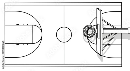 Basketball Court Top View.