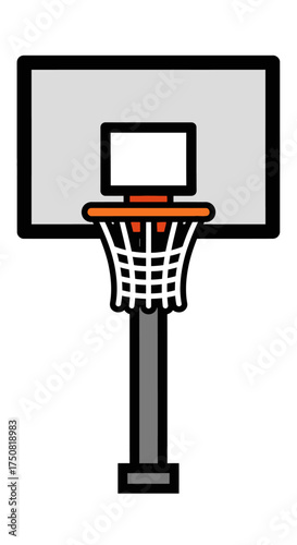 Basketball Hoop and Net Icon.