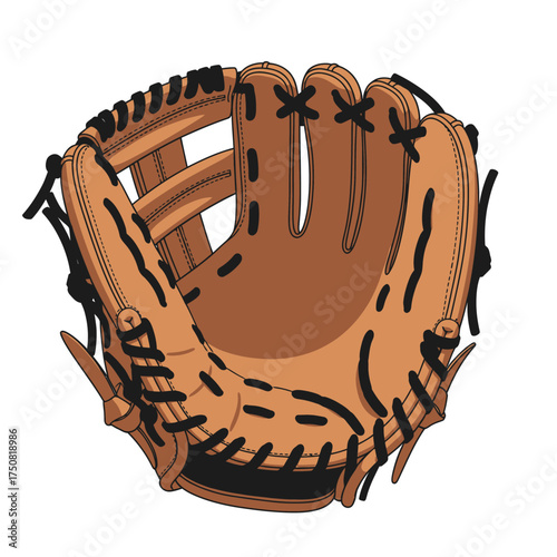Baseball glove for catching a ball.