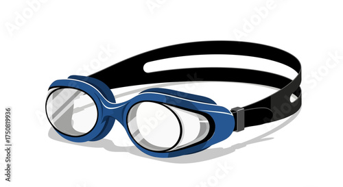 Blue Swimming Goggles with Black Strap.