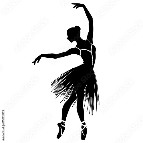 Belly Dance Silhouette – Elegant Woman Dancing Pose Flat Vector Illustration