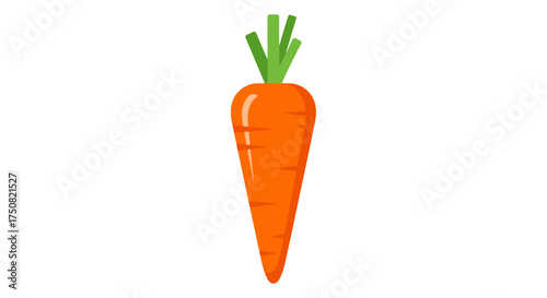 Stylized carrot vector illustration, vibrant orange color, healthy vegetable concept, clean
