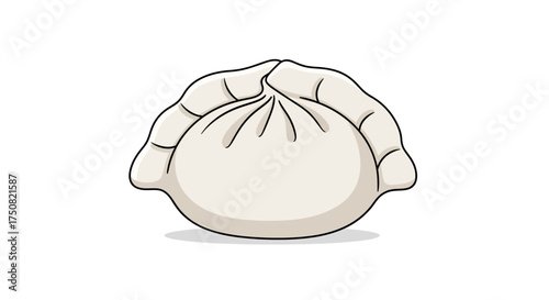 Cartoon illustration of a single delicious steamed bun.
