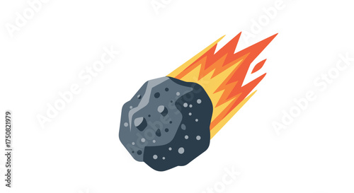 Cartoon illustration of a blazing comet hurtling through space representing cosmic events