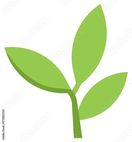 A green tea leaf icon vector symbolizing natural tea ingredients and organic flavor.