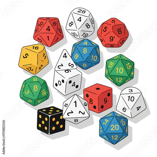 Collection of Polyhedral Dice for Tabletop Games.