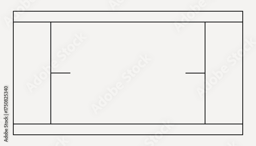 Tennis court outline, design element vector