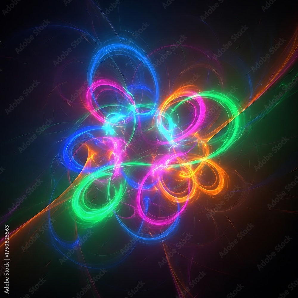 Obraz premium Dynamic Swirls of Luminous Colors in Digital Space.