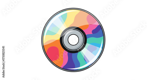 Colorful CD Disc with Rainbow Spectrum.