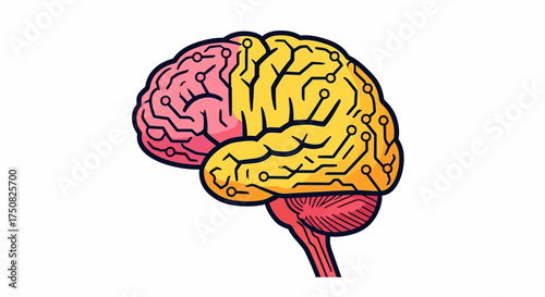 Stylized depiction of the human brain showcasing neural networks and cognitive abilities