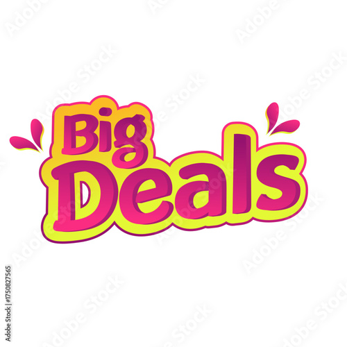 Modern 3D Big Deals Text for E-commerce and Retail Sale