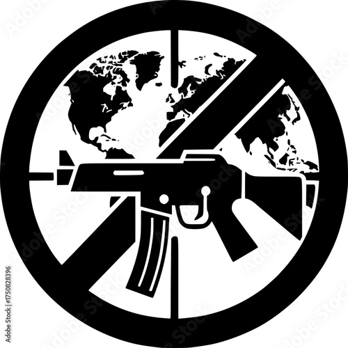 Anti-War Symbol: A powerful symbol of peace. A bold, graphic representation communicates a strong message against conflict and for global harmony.