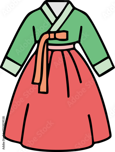 Korean Traditional Costume Hanbok for Culture and Festival Concept