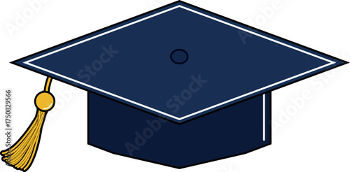 Graduation Cap Illustration for Education and Ceremony Design
