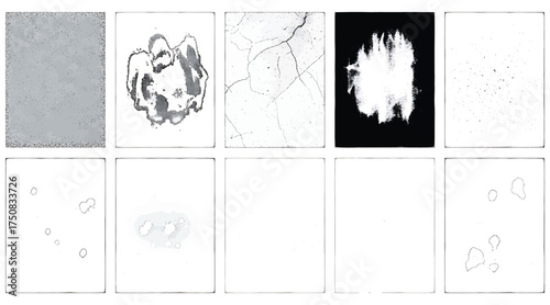 Vector art of collection of abstract ink blots and splatters, perfect for adding a touch of organic grunge to your designs, creating unique textures, or adding a vintage feel to your projects
