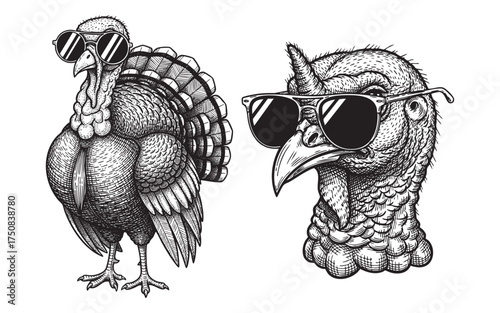 cool turkeys wearing sunglasses