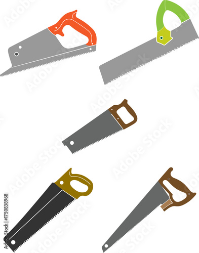 Handsaw Color Vector Design Collection