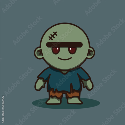Cute Chibi Zombie Character Illustration