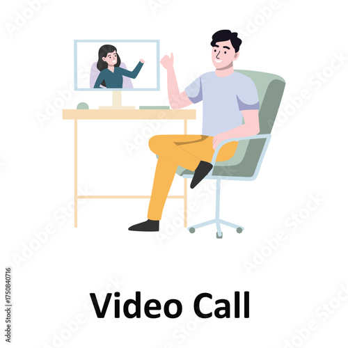 Video Call Vector Illustration Which can easily edit or modify