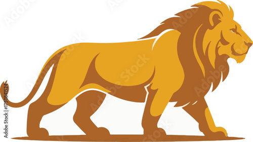 Majestic lion mascot illustration featuring a powerful mane and fierce expression suitable for sports teams or branding identity.