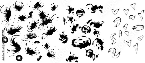 Inkburst Texture Pack Abstract Background Artistic Brush Stroke Splatter Sketch Symbols Organic Shapes Design Creative Raw Visual Expression.