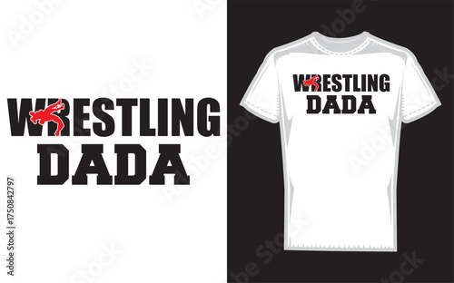 Dynamic silhouette of a wrestling family celebrating a dad s passion for the sport perfect for fan merchandise and event banners family fun and sports enthusiasts