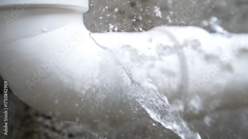 Cracked white pipe showing visible damage and potential leak hazard