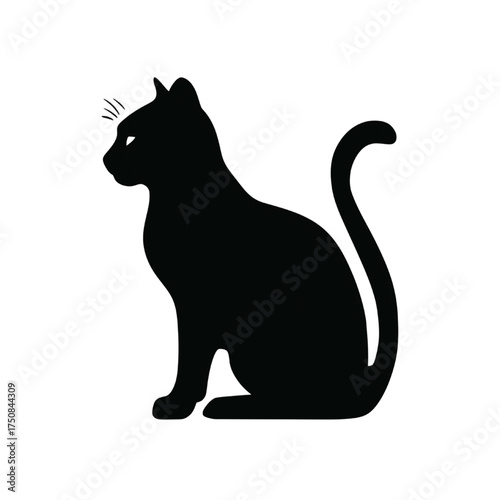 Black Cat Silhouette Vector Design