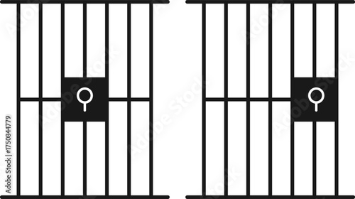 jail icon set. Jails cell symbol