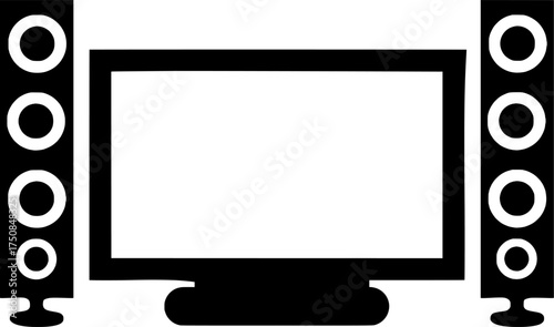 Television and Speaker System Vector Icon