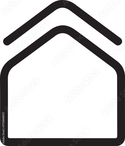 Minimalist Home Navigation Line Icon | Isolated House Symbol Vector
