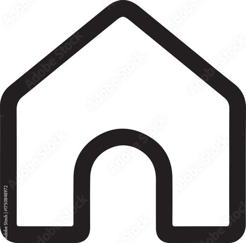 Minimalist Home Navigation Line Icon | Isolated House Symbol Vector