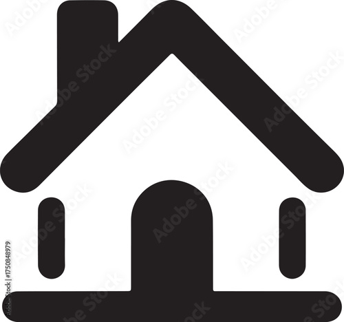 Minimalist Home Navigation Line Icon | Isolated House Symbol Vector