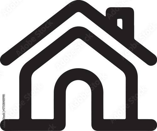 Minimalist Home Navigation Line Icon | Isolated House Symbol Vector