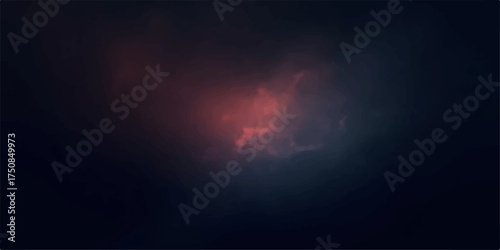 Vibrant cosmic nebula glowing with fiery red and orange hues against a deep dark starry space background