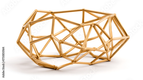 Geometric woven object isolated on white background
