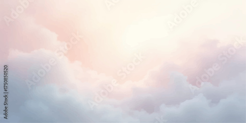 Soft pastel hues of sunrise clouds creating a dreamy and serene sky backdrop