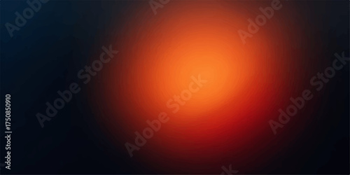 Abstract glowing fiery orange red light orb with dark background representing energy warmth and a mystical aura
