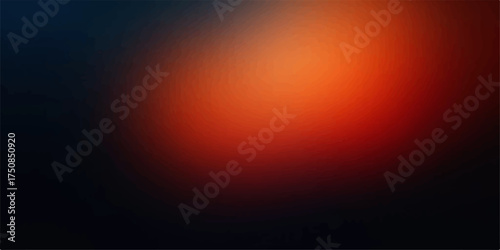 Abstract warm glowing orb of orange and red light against a dark moody background with subtle pixelation effect