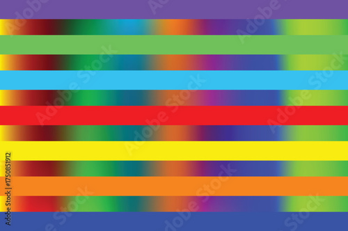 Vibrant Rainbow Gradient Horizontal Stripes Background.