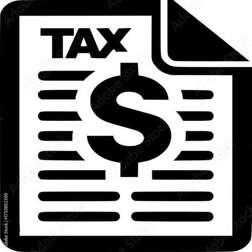 Tax and Finance: A symbol of tax, financial, and the US dollar for tax season in the document.