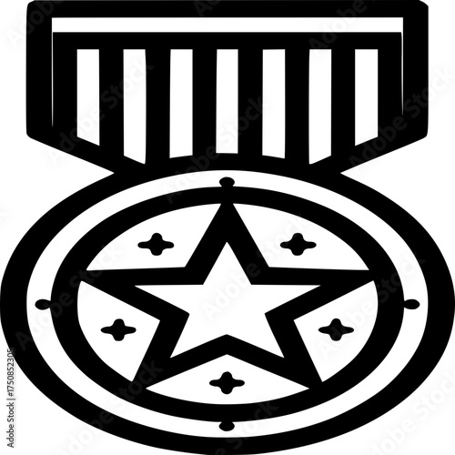 Honor's Emblem: A detailed illustration showcases a medal of honor, a symbol of courage and valor, against a clean backdrop. 