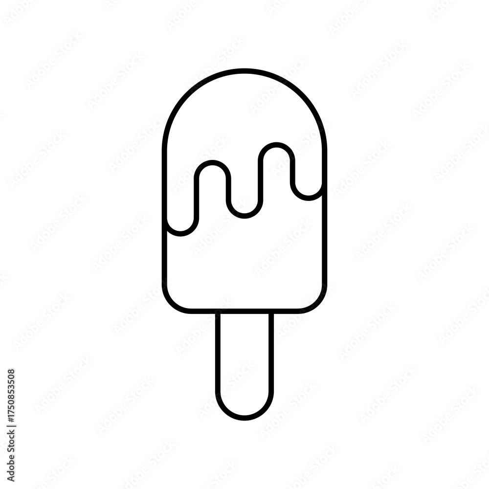 Obraz premium Popsicle Vector Icon Illustration On Isolated Background. 