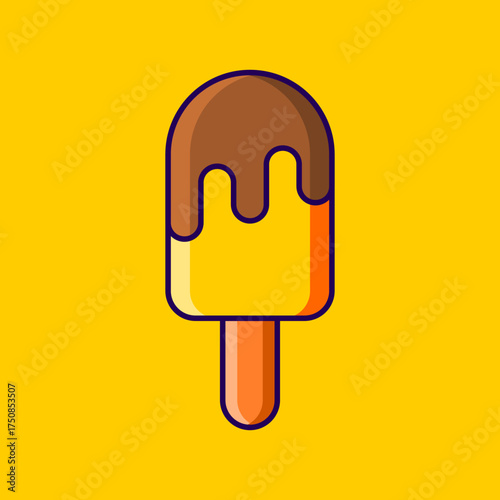 Popsicle Vector Icon Illustration On Isolated Background.	