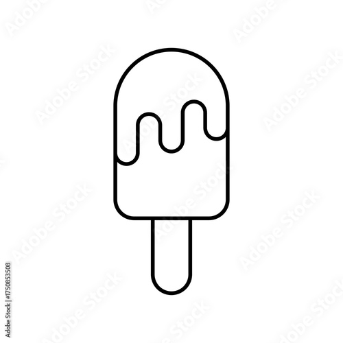 Popsicle Vector Icon Illustration On Isolated Background.	