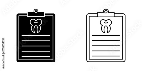 Dental Report icon set on white background
