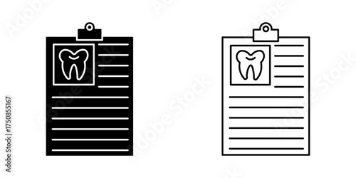 Dental Report icon set on white background