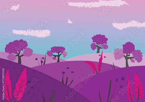 Simple landscape background, vector illustration.