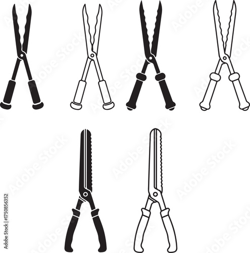 set of wavy blade icon silhouette