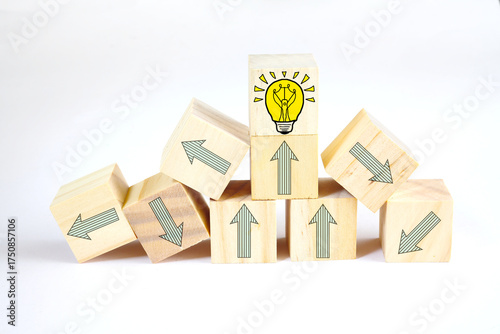 complex messy management or organization, business distraction ,chaotic decision tree, complicated business process and searching for ideas and innovation and succeeding at last,white background